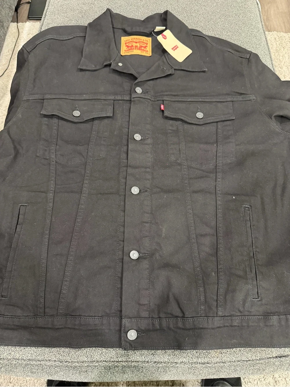 Levi's Black Denim Trucker Jacket - Lightweight Shirt Jacket